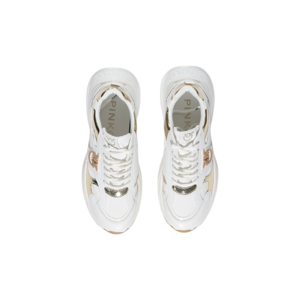 PINKO White Leather Chunky Sneakers - Image 2