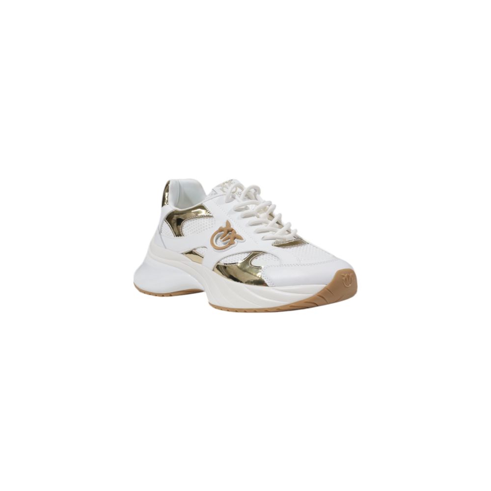 PINKO White Leather Chunky Sneakers - Image 3