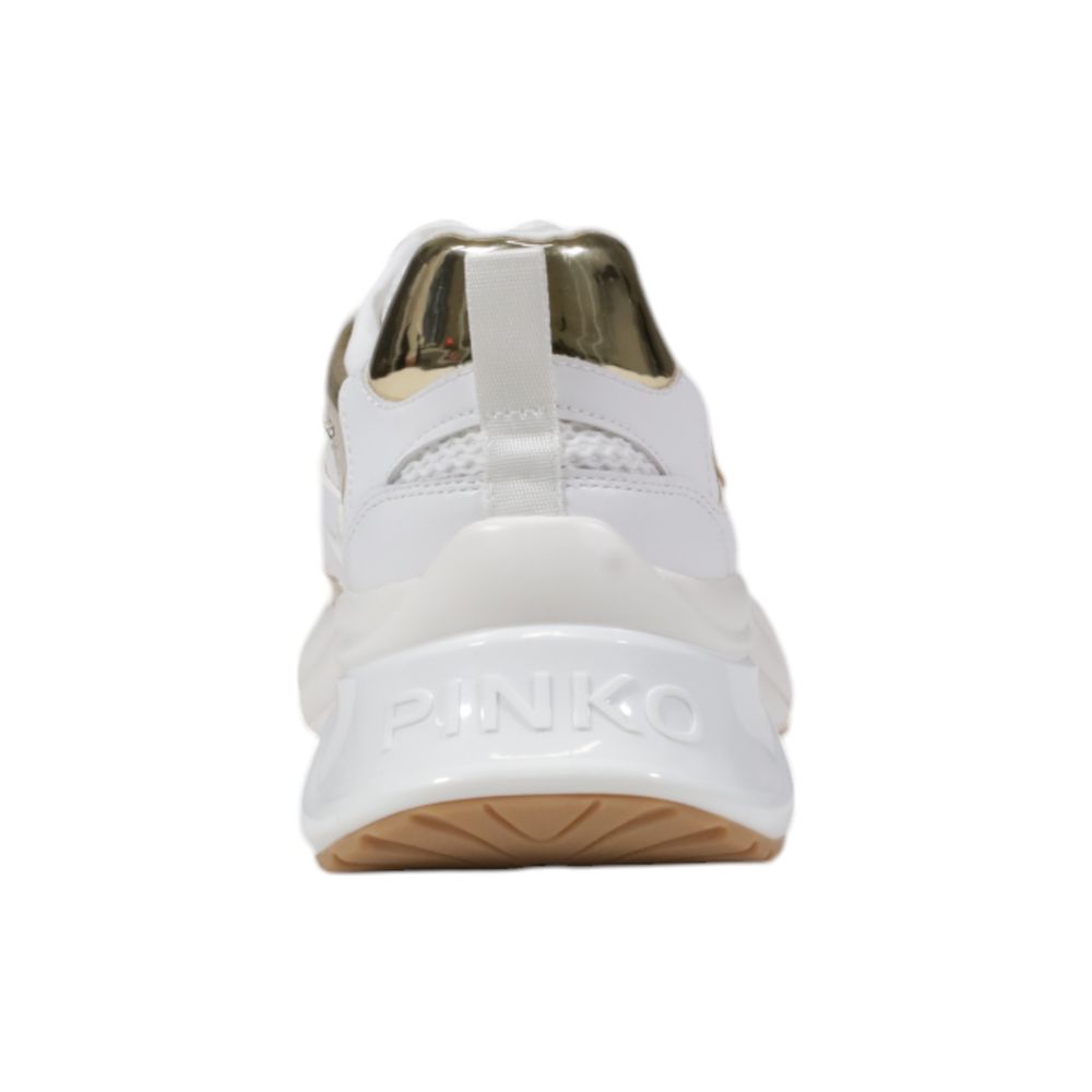 PINKO White Leather Chunky Sneakers - Image 5