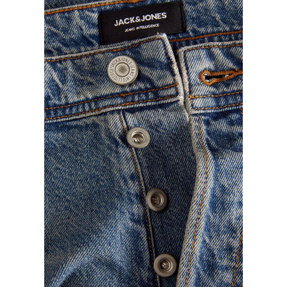 Jack Jones Blue Cotton Relaxed Fit Jeans - Image 4