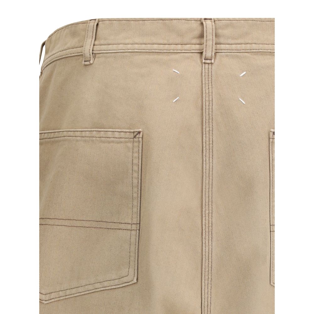 Margiela Beige Cotton Casual Pants - Image 3