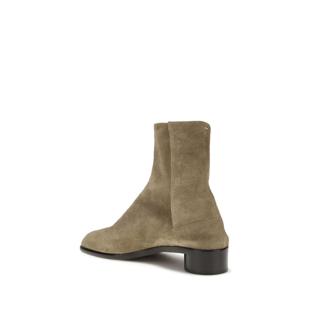 Margiela Beige Leather Ankle Boots - Image 3