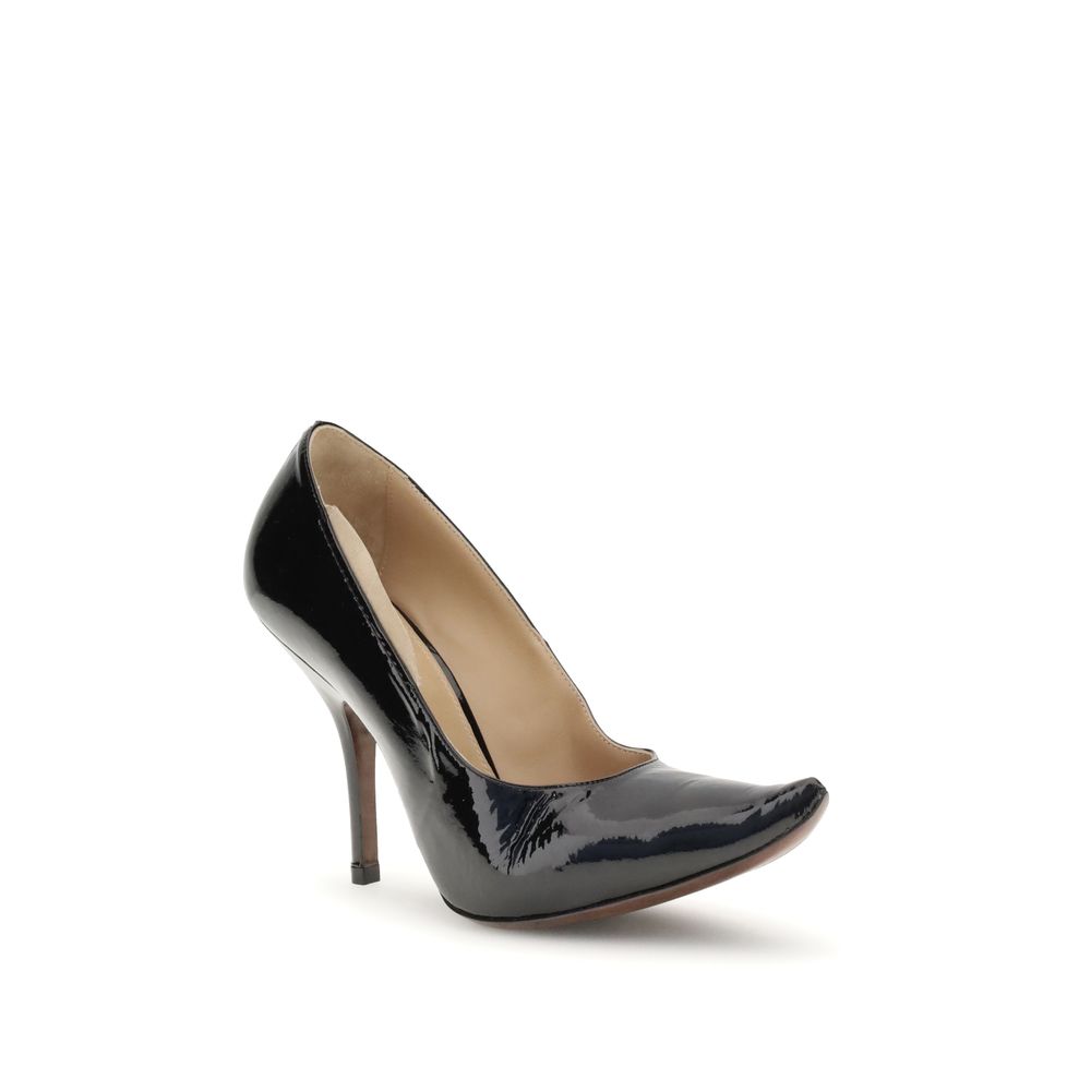 Margiela Black Calf Leather Bos Taurus High Heel Pumps - Image 2