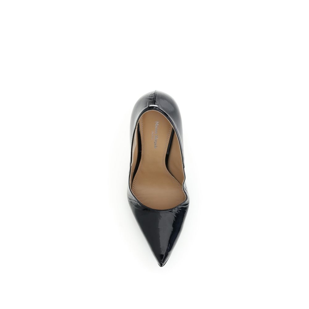Margiela Black Calf Leather Bos Taurus High Heel Pumps - Image 4