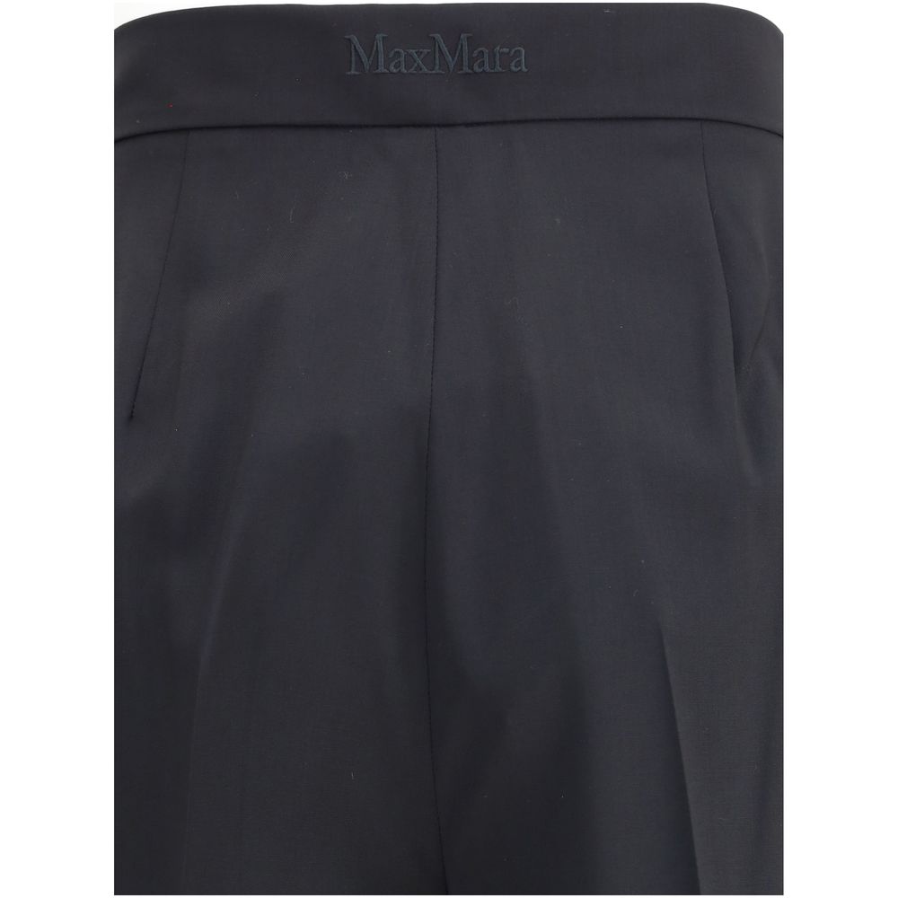 Max Mara Black Fleece Wool Casual Pants - Image 3