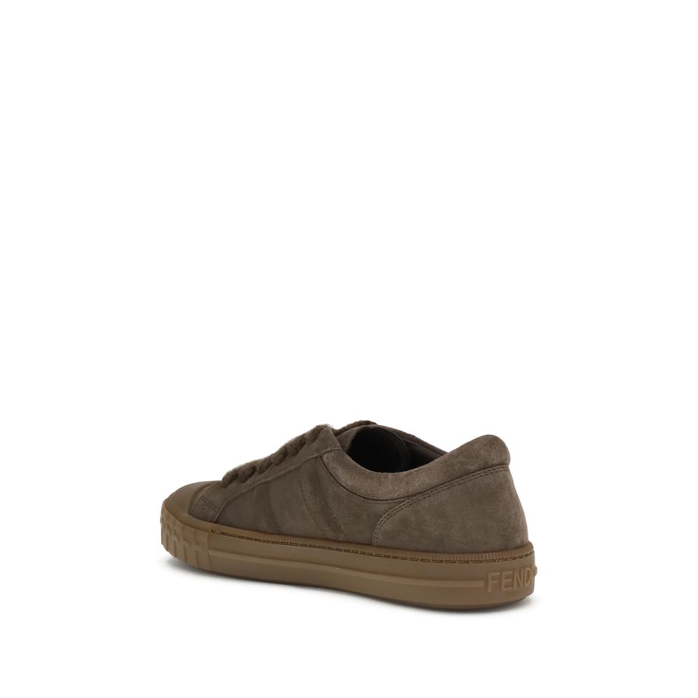 Fendi Brown Rubber Low Top Sneakers - Image 3