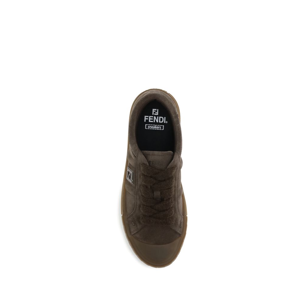 Fendi Brown Rubber Low Top Sneakers - Image 4