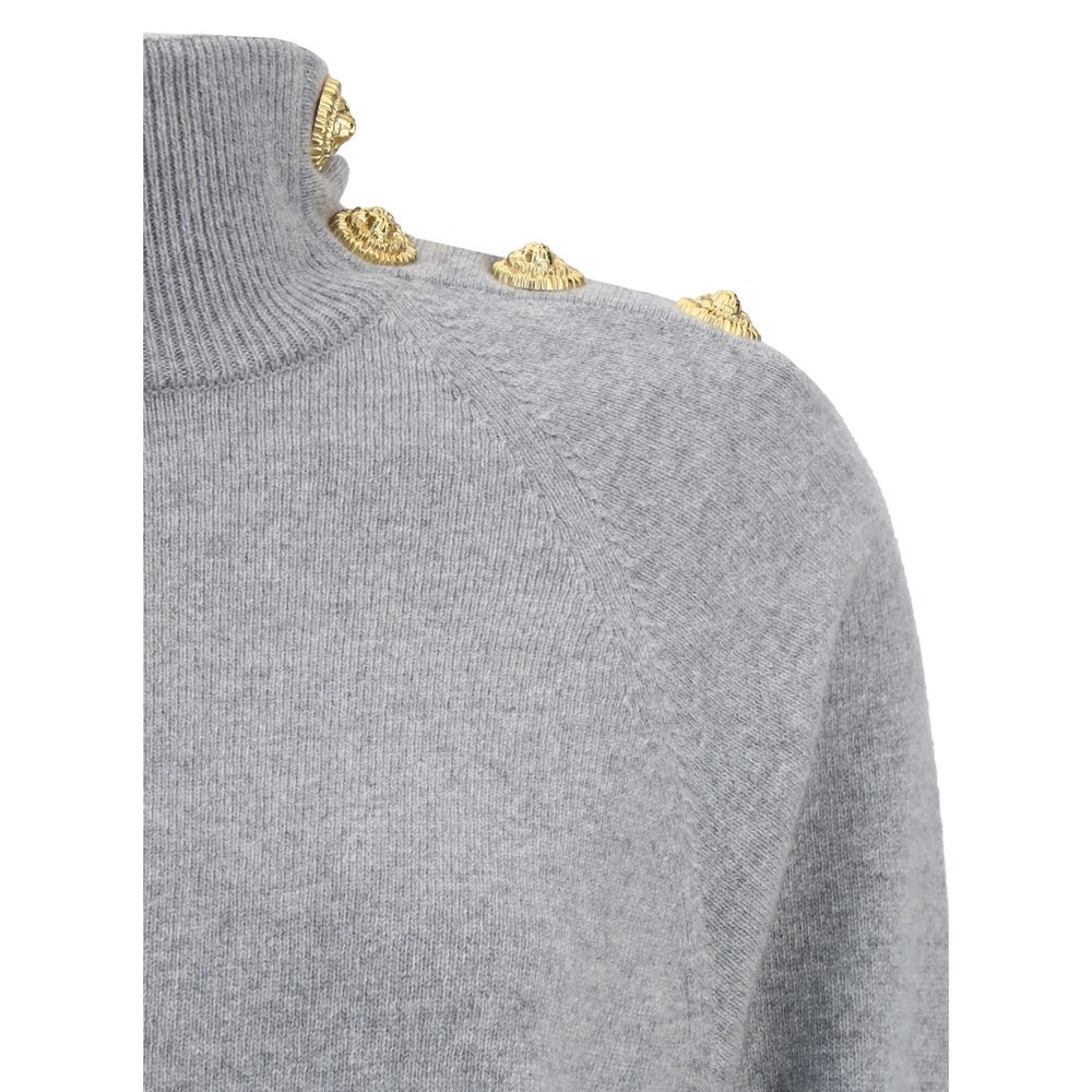 Balmain Gray Cashmere Casual Dress - Image 3