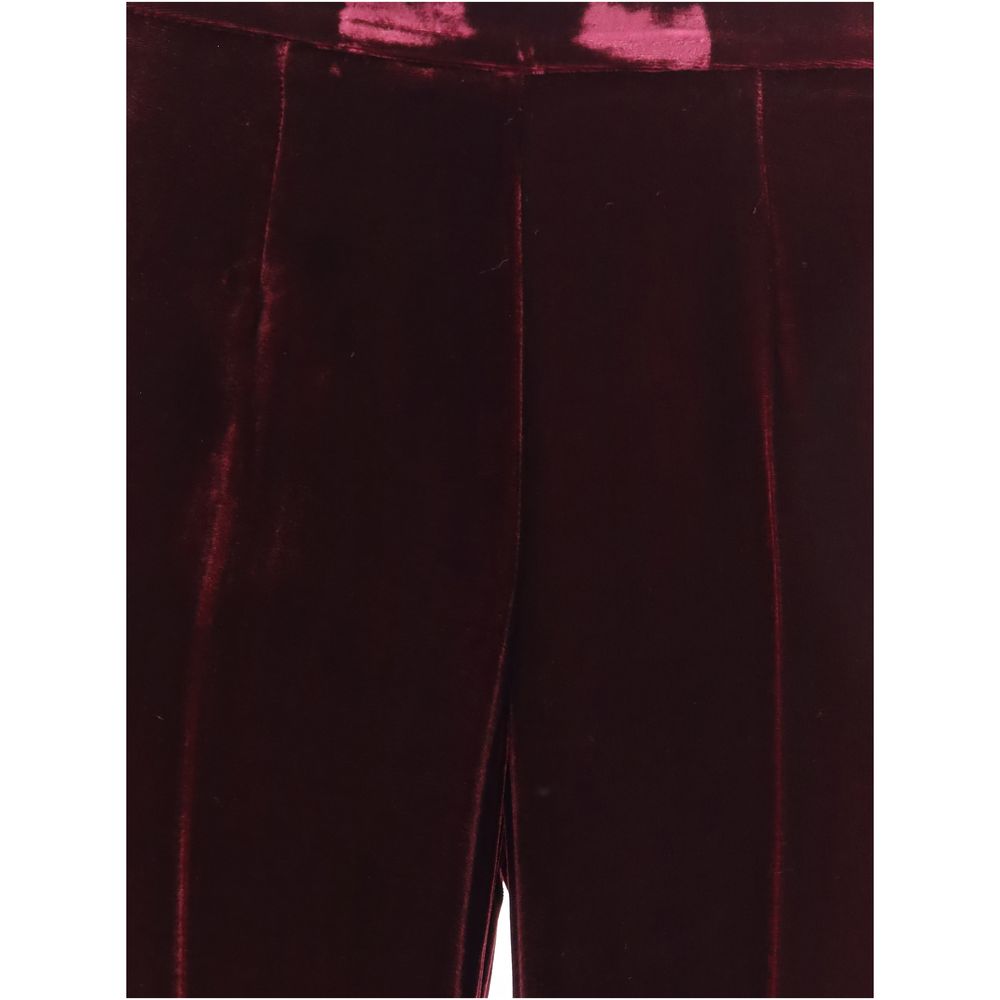 Forte_Forte Bordeaux Viscose Flared Pants - Image 3