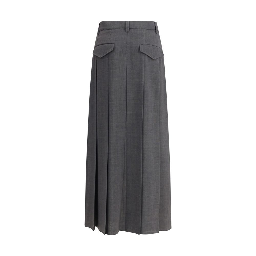 Brunello Cucinelli Gray Polyester Long Skirt - Image 2