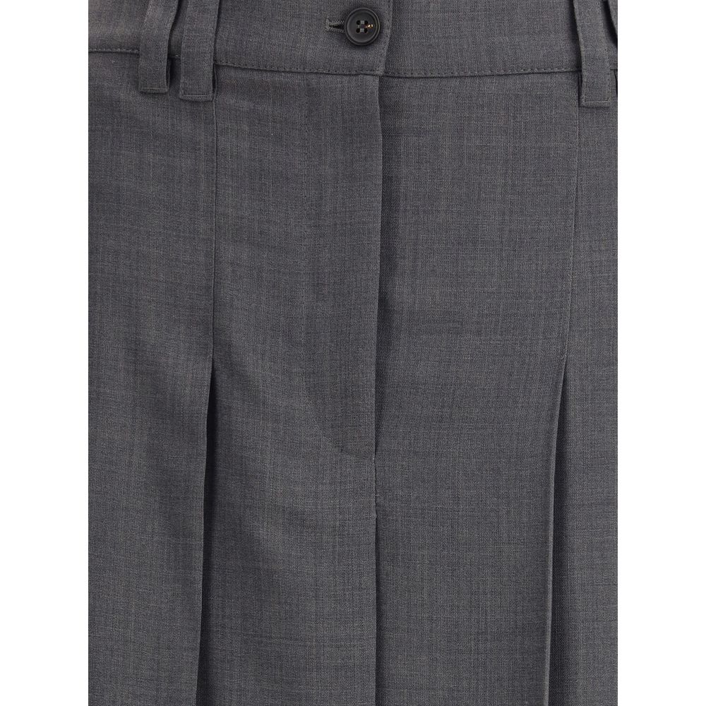 Brunello Cucinelli Gray Polyester Long Skirt - Image 3
