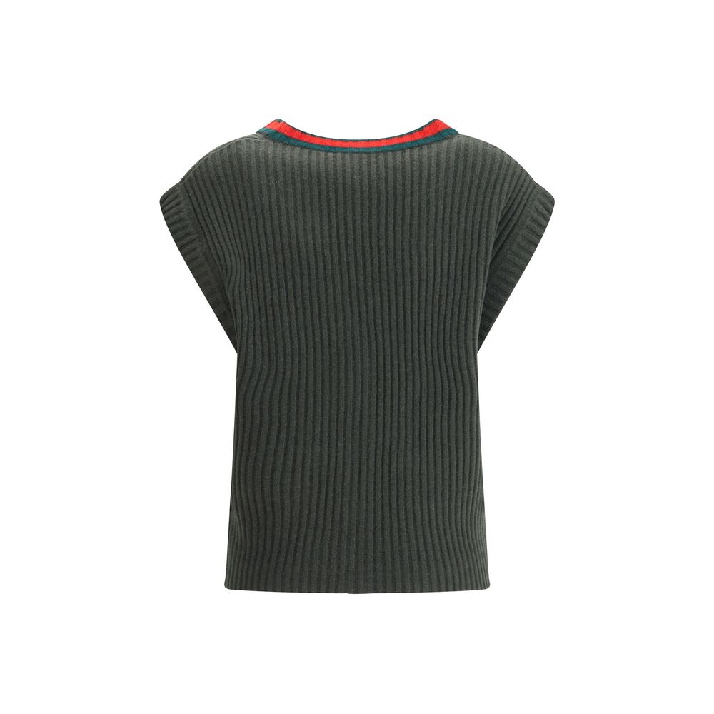 Gucci Bicolor Wool Sleeveles Sweater - Image 2