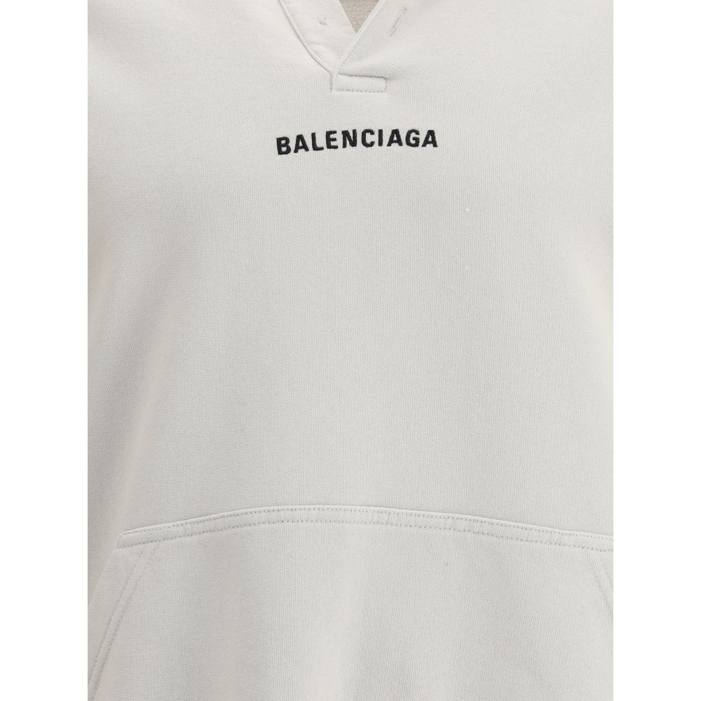 Balenciaga White Cotton Sweatshirt - Image 3