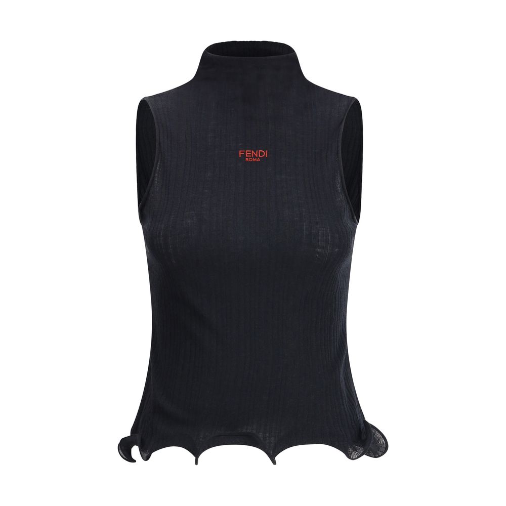 Fendi Black Wool Top