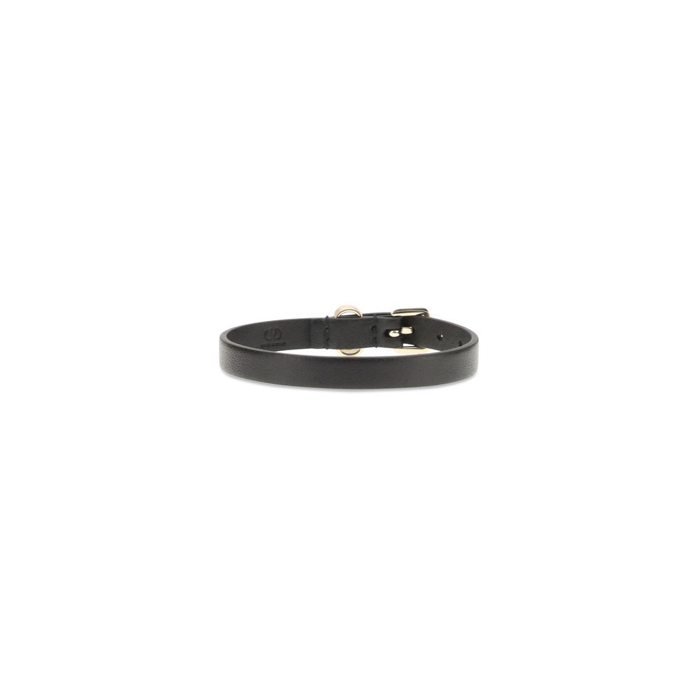 Valentino Garavani Black Calf Leather Bos Taurus Bracelet - Image 2