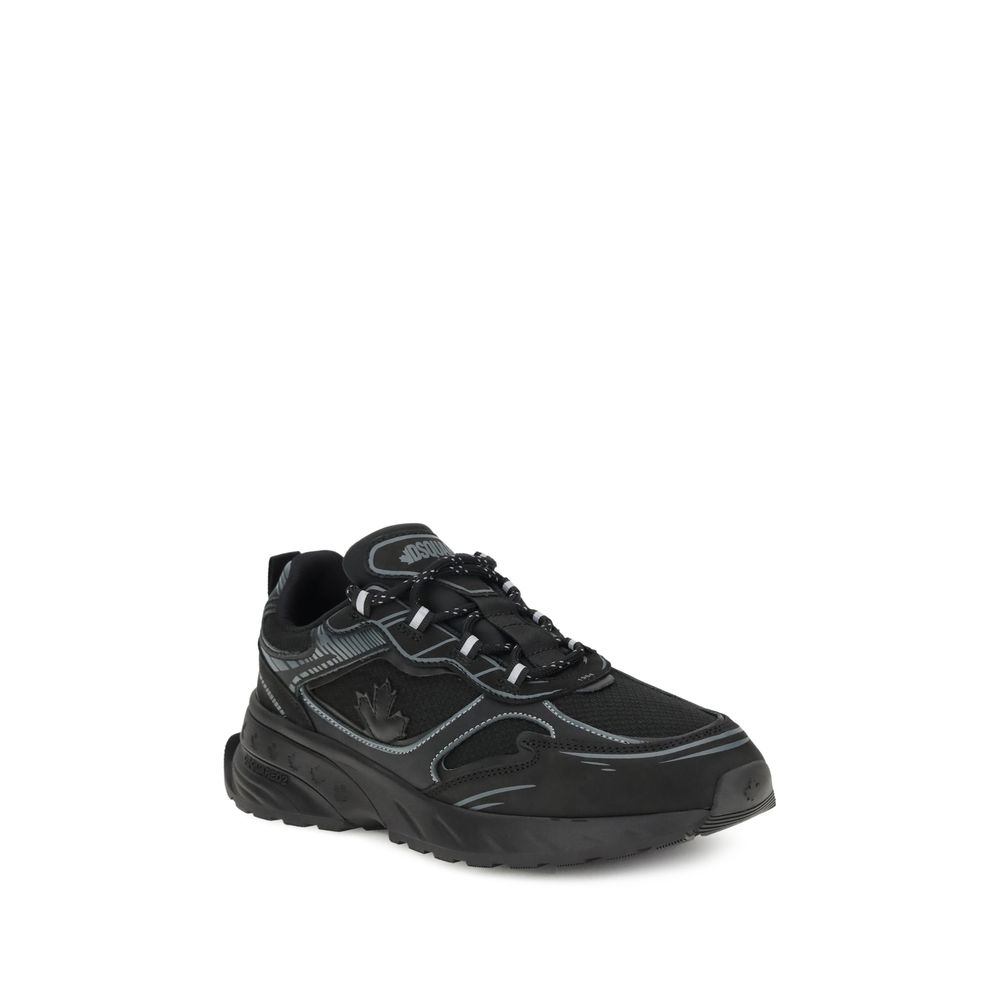Dsquared² Black Calf Leather Bos Taurus Athletic Sneakers - Image 2