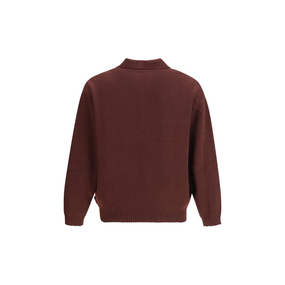 GR10K Bordeaux Wool Polo Shirt - Image 2