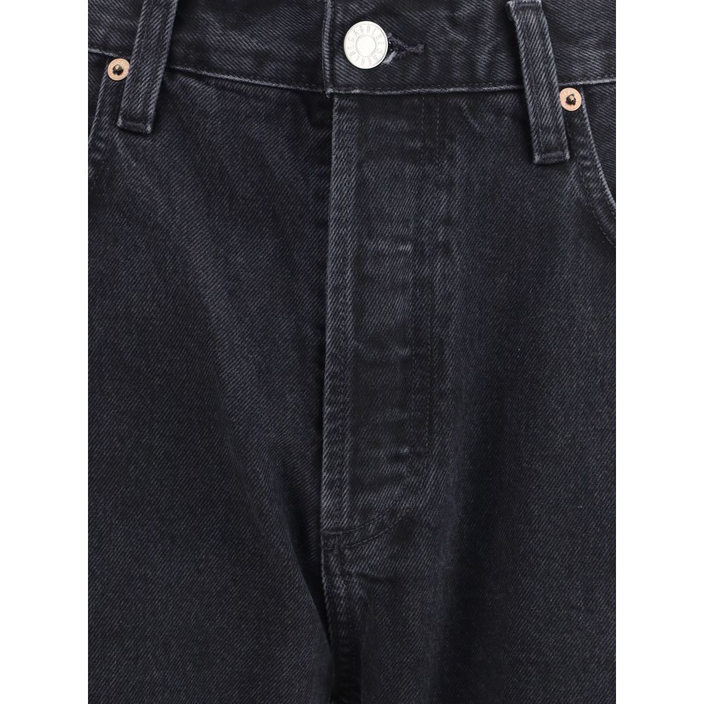 Agolde Black Cotton Straight-Leg Jeans - Image 3