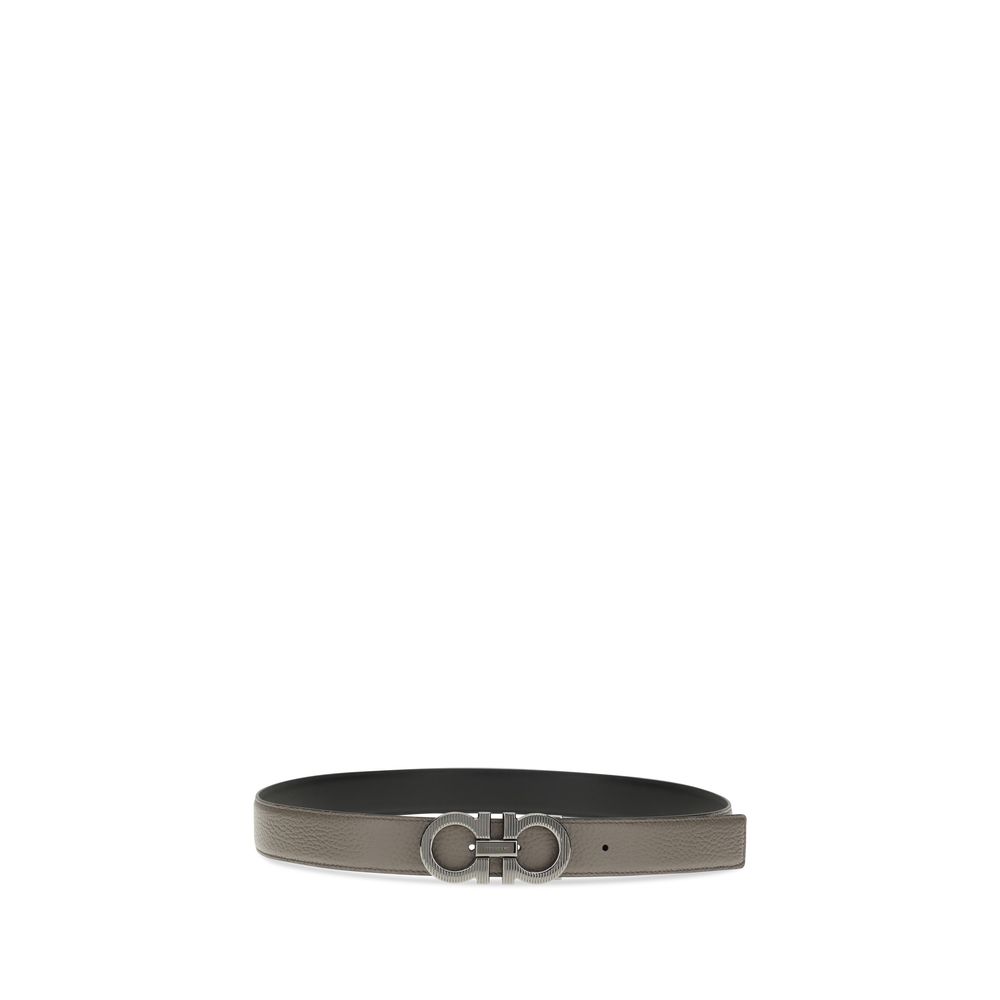 Ferragamo Gray Calf Leather Bos Taurus Belt - Image 2
