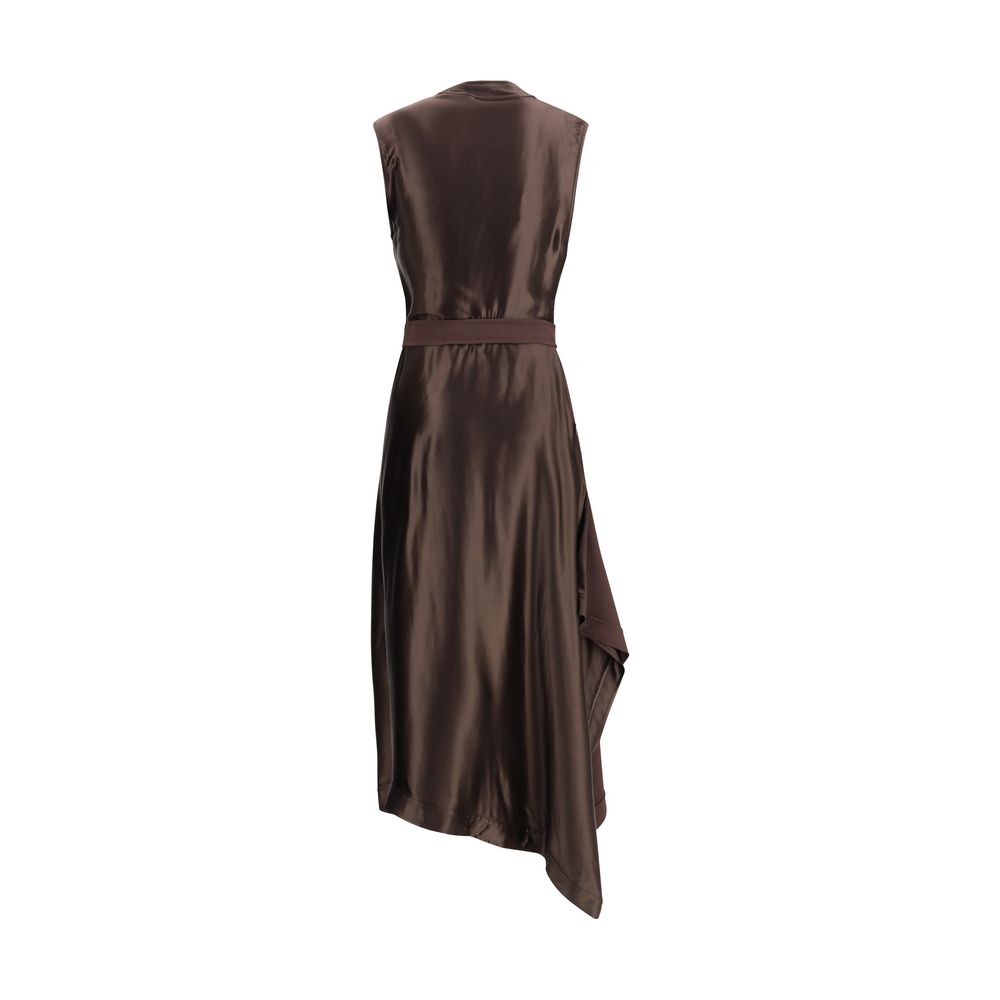 Ferragamo Brown Viscose Cocktail Dress - Image 2