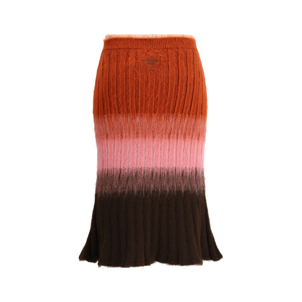 Fendi Multicolor Mohair Midi Skirt - Image 2