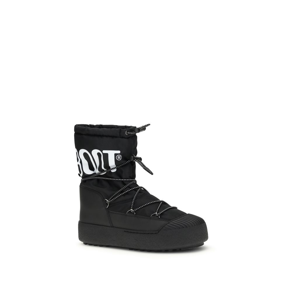 Moon Boot Black Nylon Lace-Up Boots - Image 2