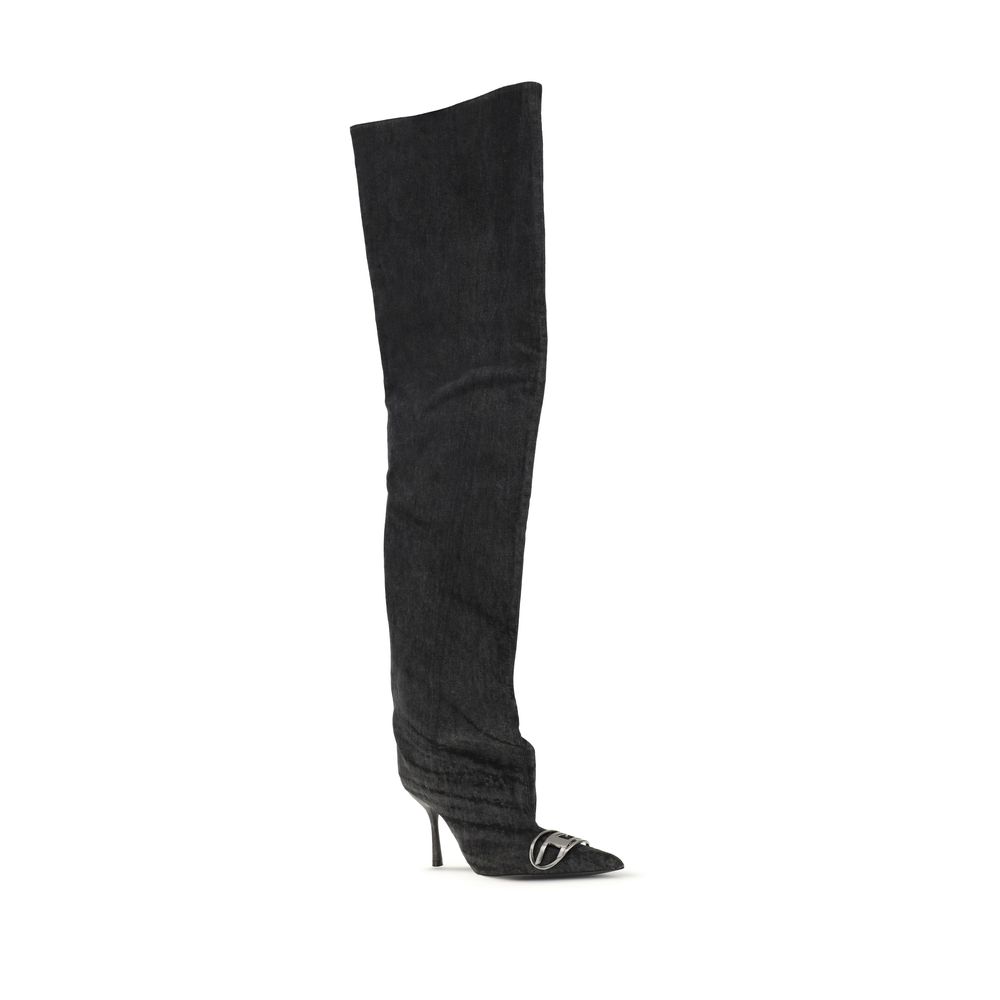 Diesel Black Fabric Over The Knee - Image 2
