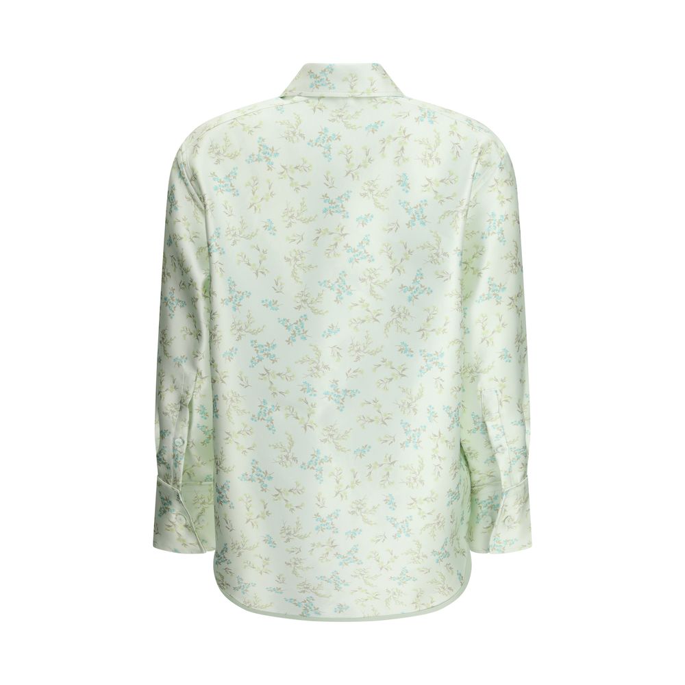 Jil Sander Bicolor Silk Pattern Shirt - Image 2