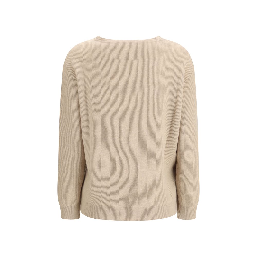 Brunello Cucinelli Beige Cashmere Cashmere Sweater - Image 2