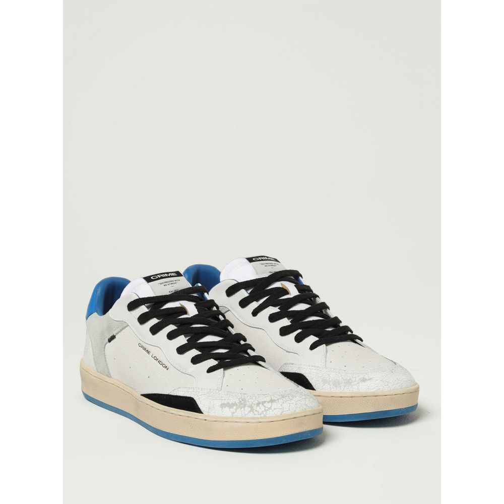Crime London White Leather Low Top Sneakers - Image 2