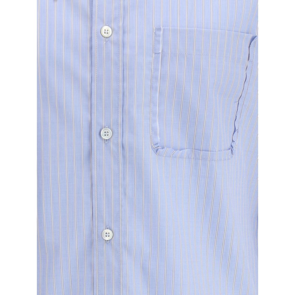 Margiela Blue Cotton Pattern Shirt - Image 3