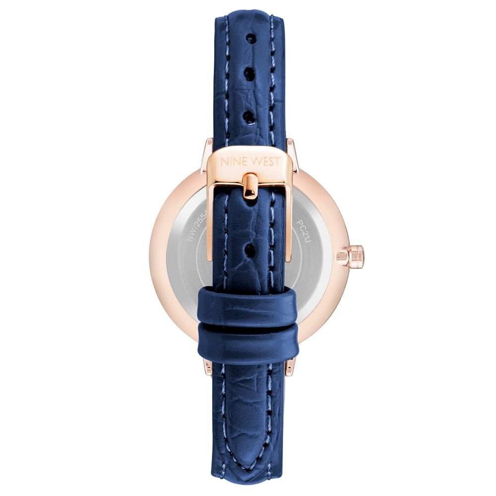 Nine West Blue Leather Dress Watch - Image 2
