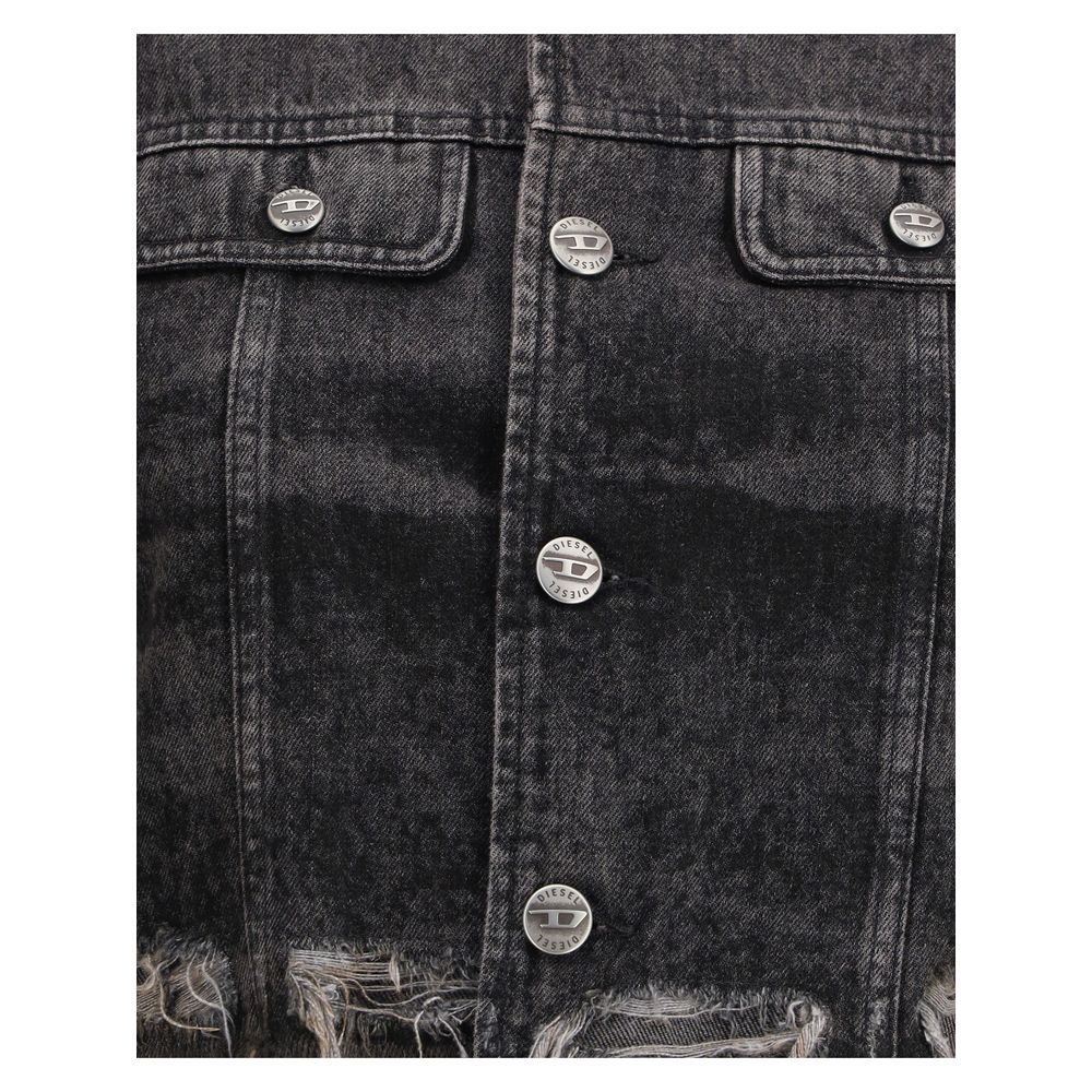 Diesel Gray Cotton Denim Jacket - Image 3