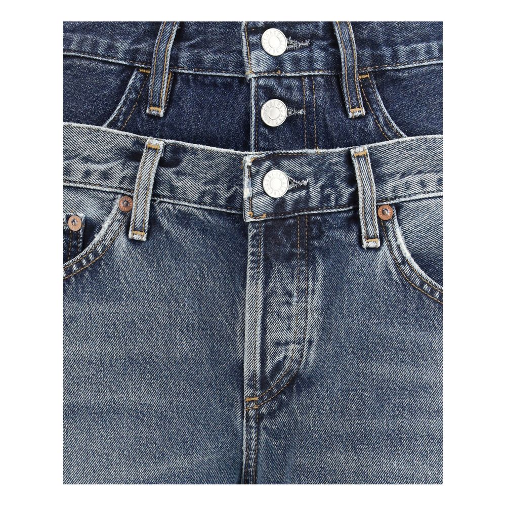 Agolde Blue Recycled Cotton Straight-Leg Jeans - Image 3