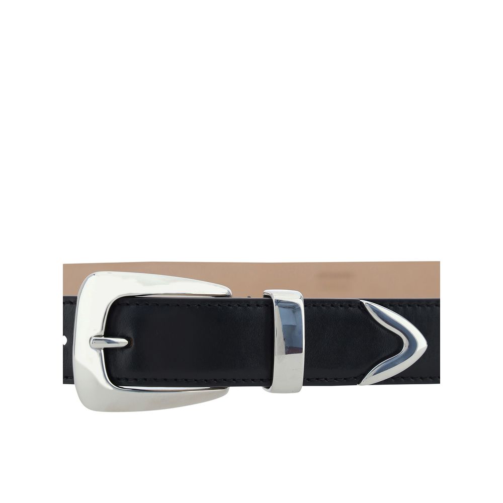 Khaite Black Calf Leather Bos Taurus Regular Belt - Image 6