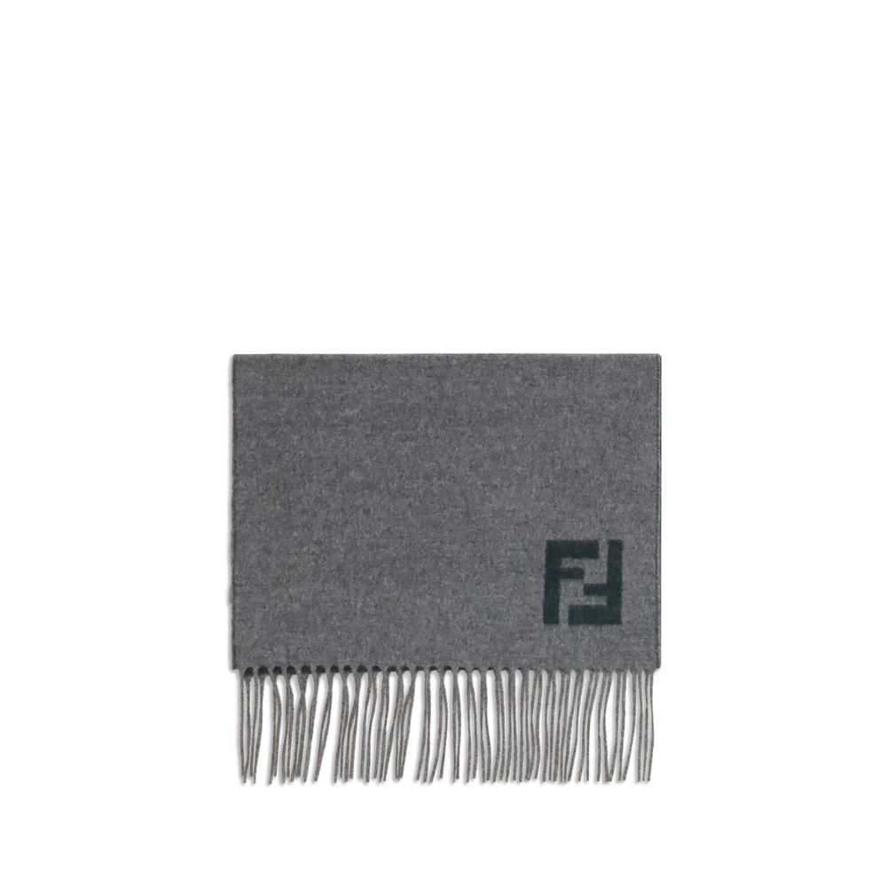Fendi Gray Wool Scarf