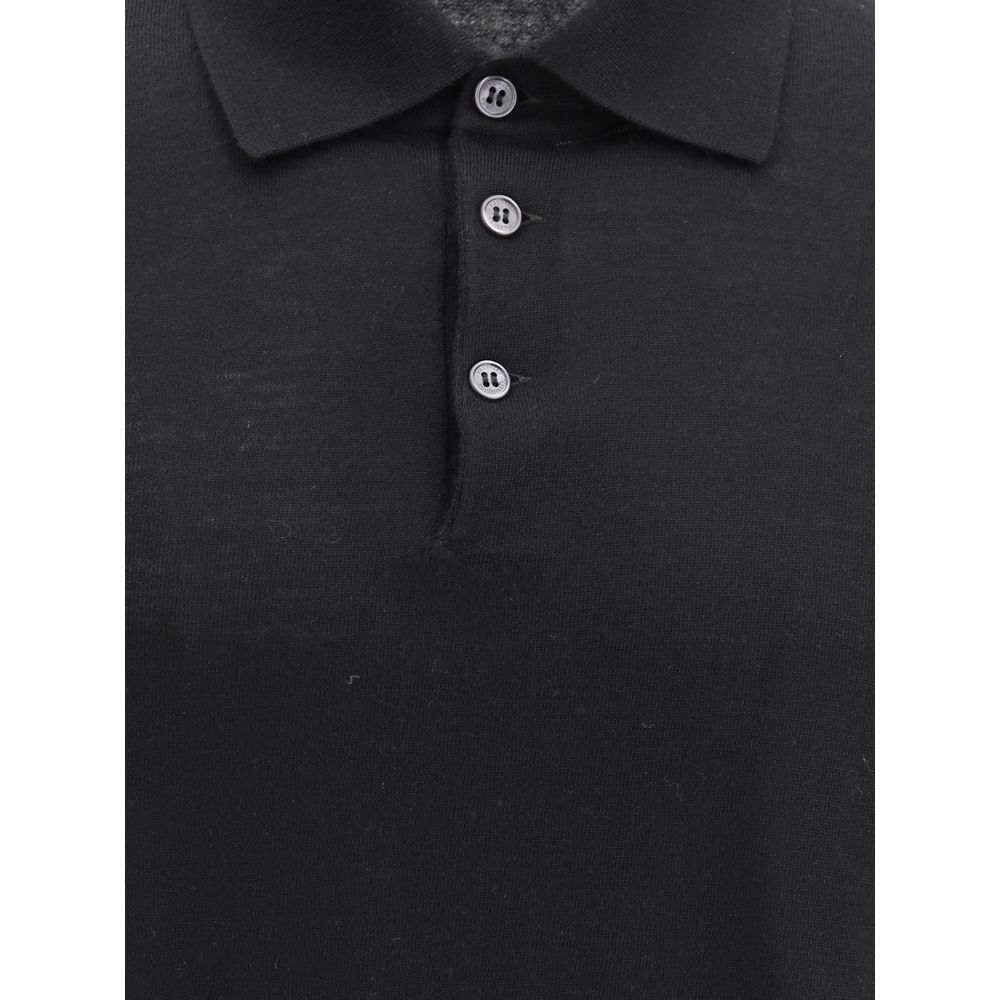 Brunello Cucinelli Black Cashmere Dress Shirt - Image 3