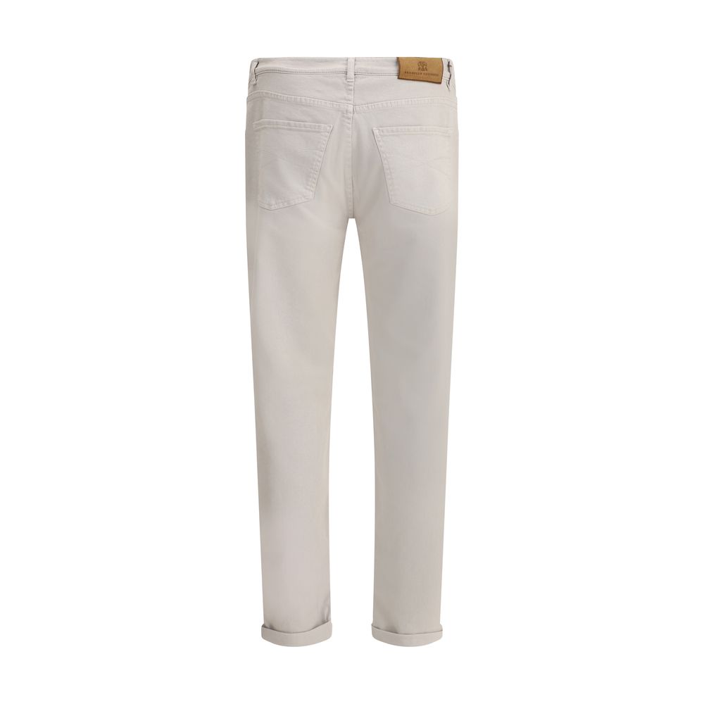 Brunello Cucinelli Beige Cotton Straight-Leg Jeans - Image 2