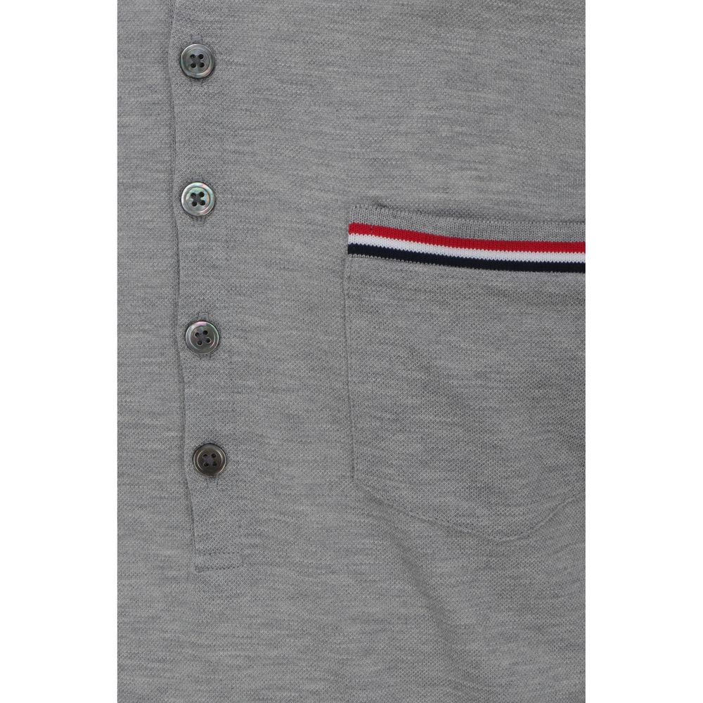 Thom Browne Gray Cotton Polo Shirt - Image 3