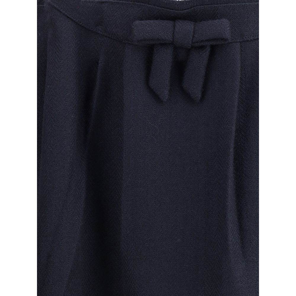 Prada Blue Fleece Wool Midi Skirt - Image 3