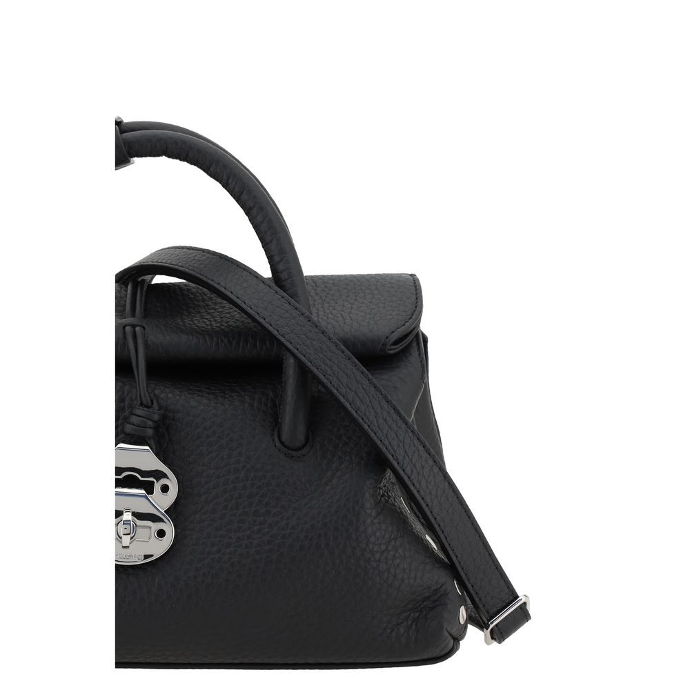 Zanellato Black Calf Leather Bos Taurus Shoulder Bag - Image 4