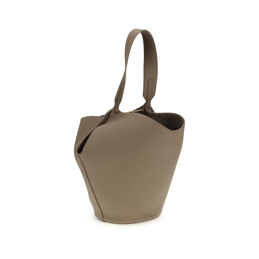 Khaite Beige Calf Leather Bos Taurus Shoulder Bag - Image 3