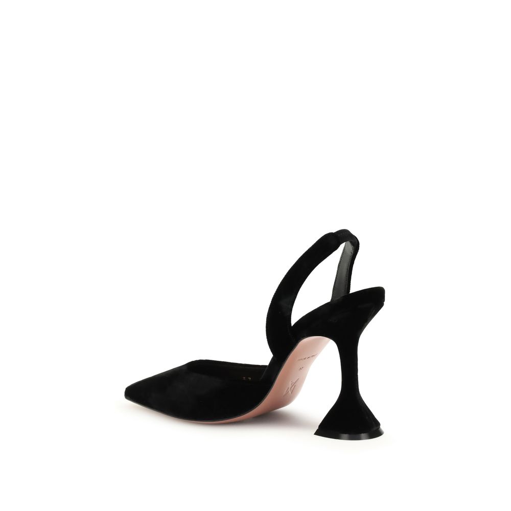 Amina Muaddi Black Rubber High Heel Pumps - Image 3