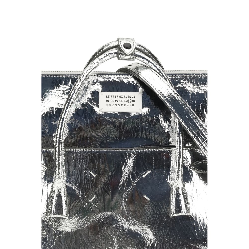 Margiela Silver Calf Leather Bos Taurus Handbag - Image 4