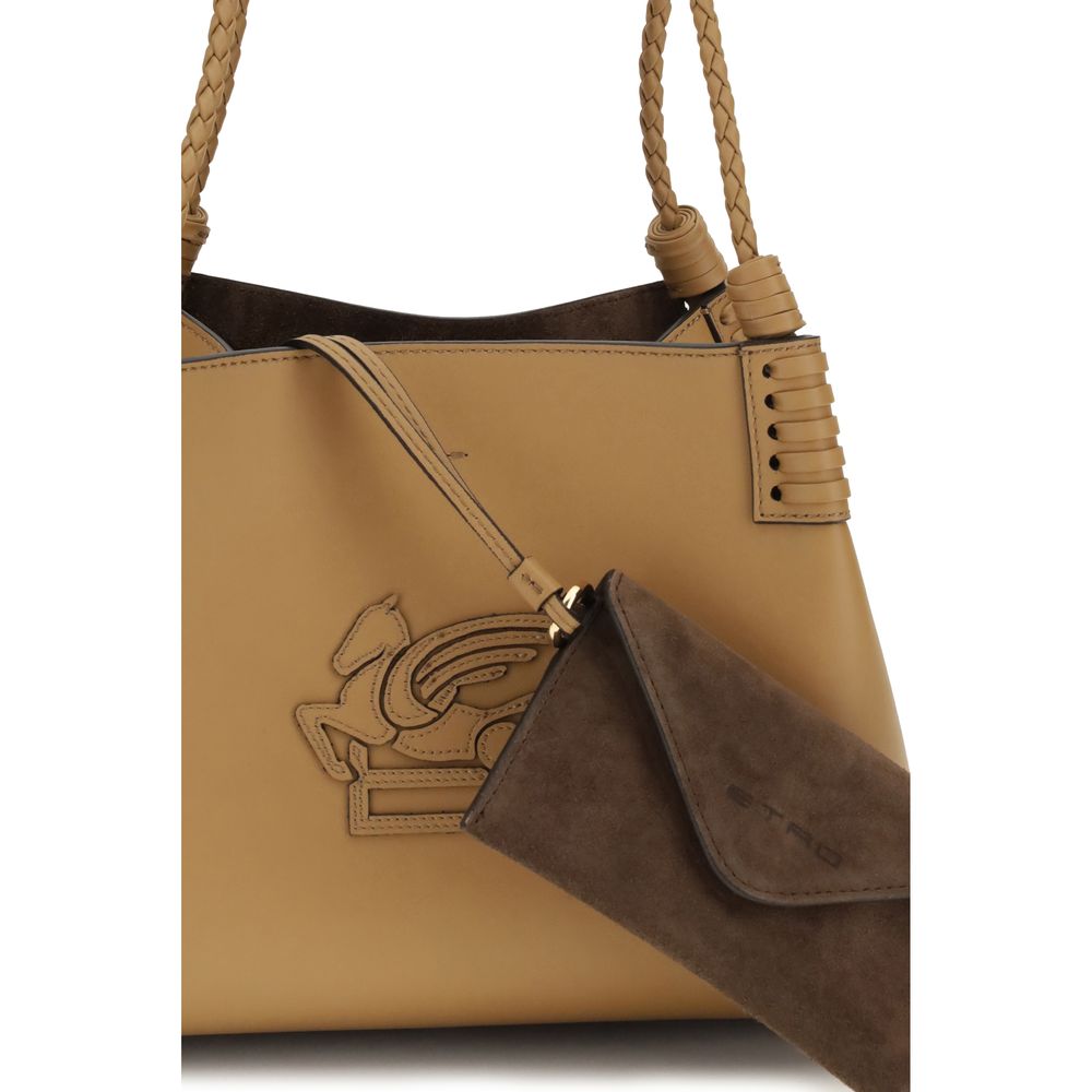 Etro Beige Calf Leather Bos Taurus Shoulder Bag - Image 4