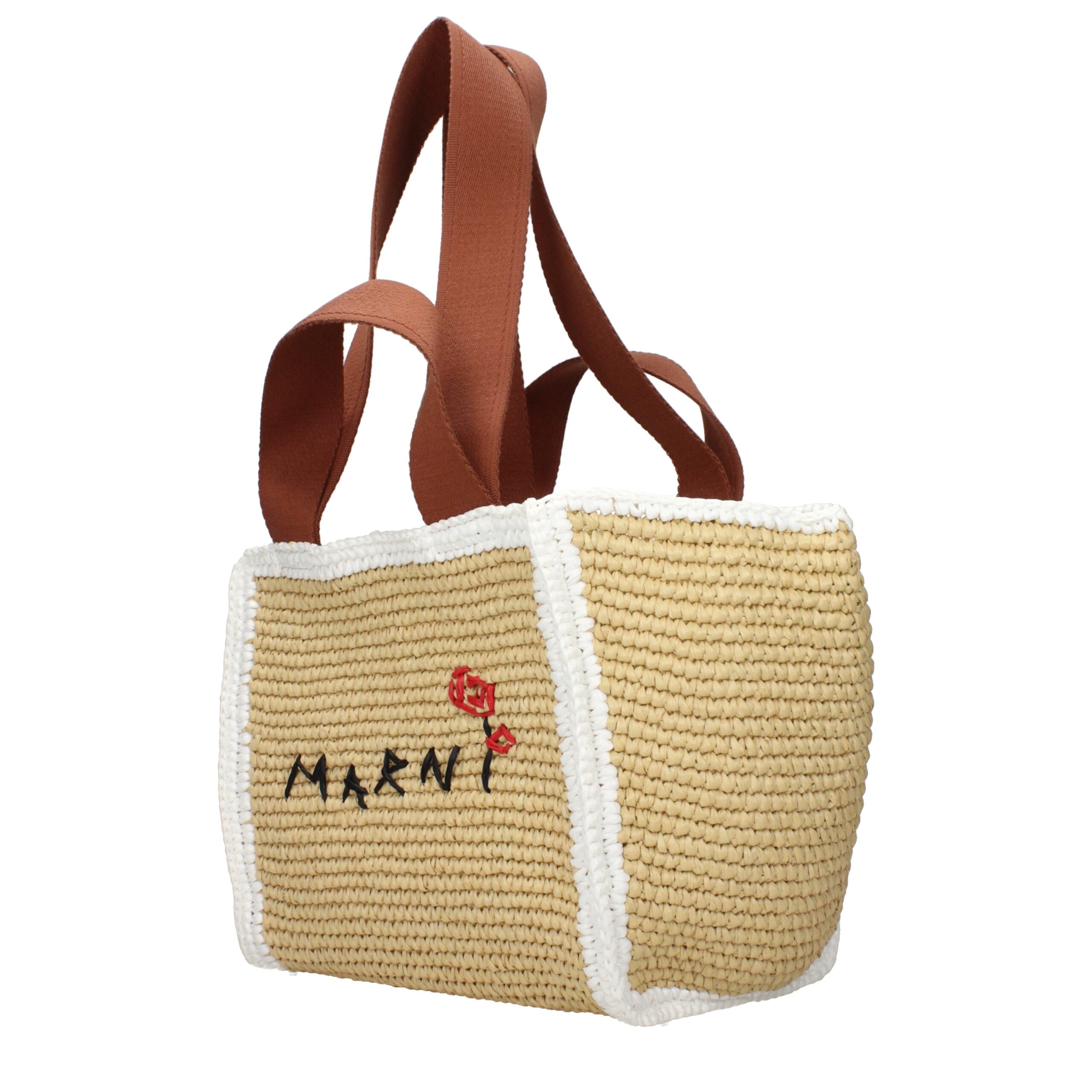 Marni Beige Raffia Handbag - Image 3