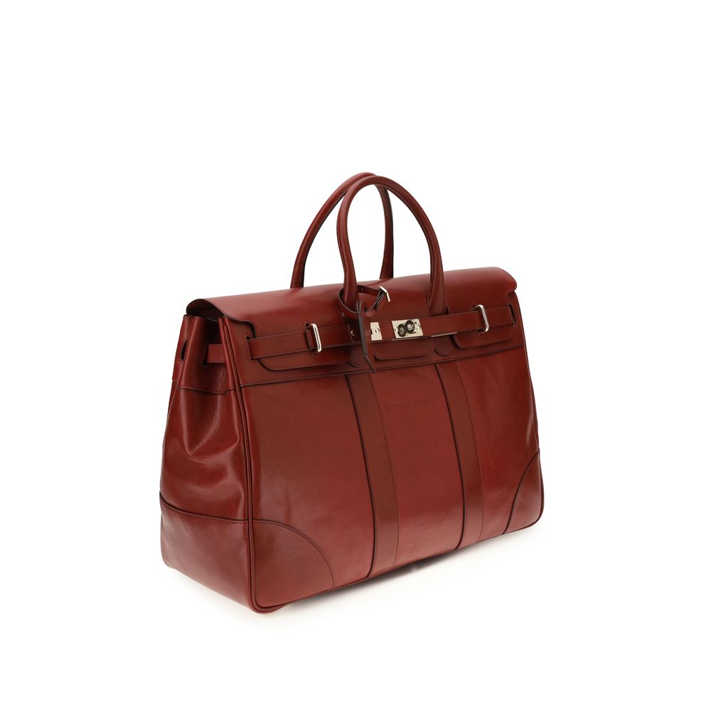 Brunello Cucinelli Bordeaux Calf Leather Bos Taurus Luggage And Travel - Image 2