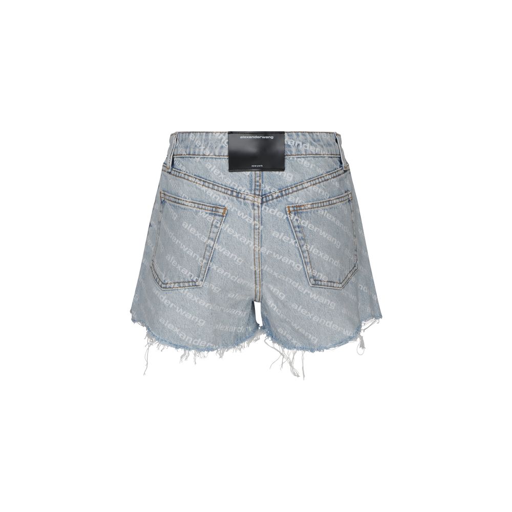 Alexander Wang Blue Cotton Bermuda Shorts - Image 2