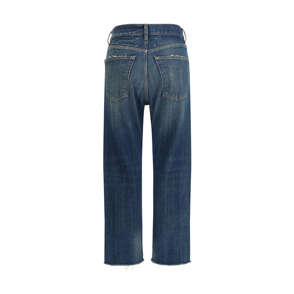 Margiela Blue Cotton Straight-Leg Jeans - Image 2