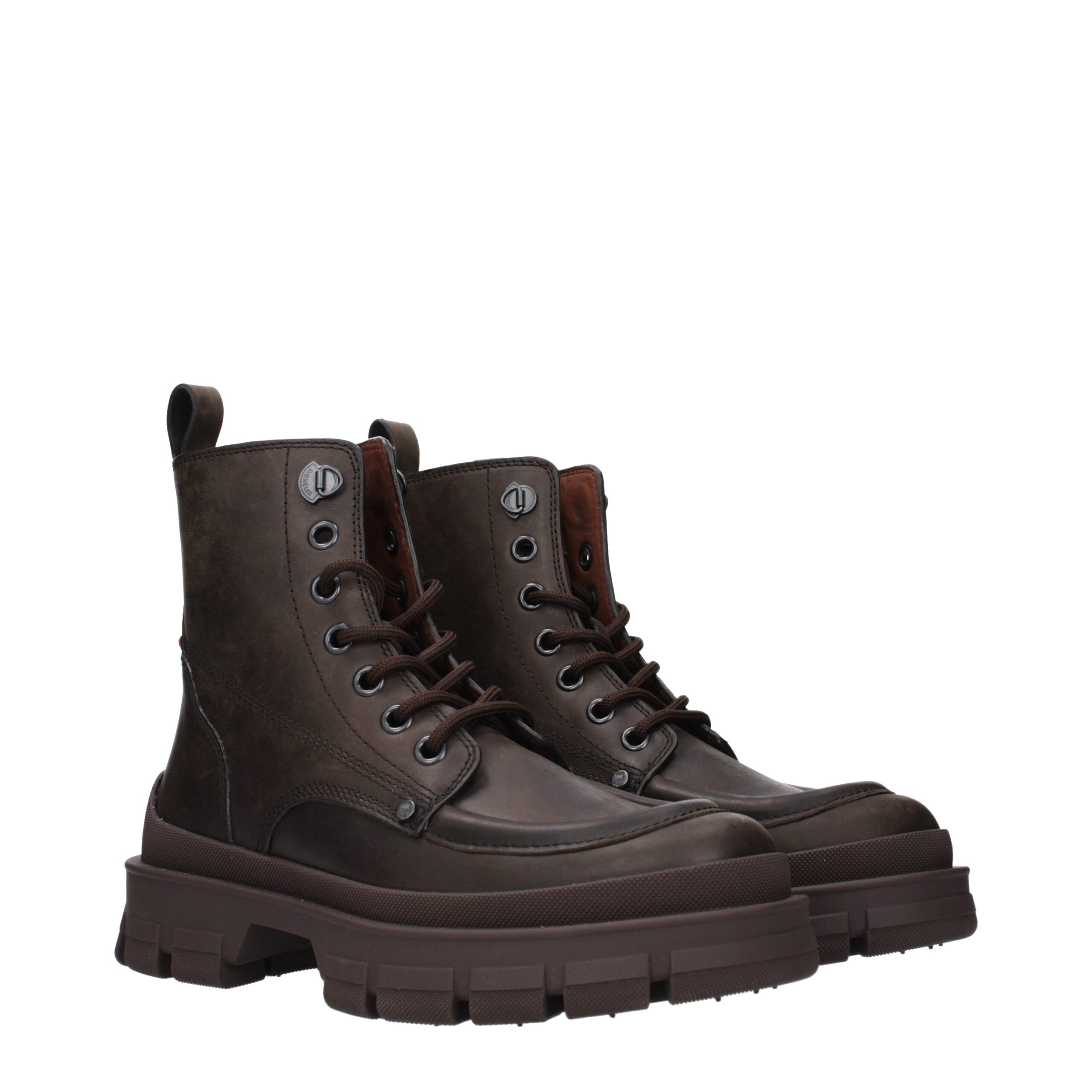Moncler Brown Leather Ankle Boots - Image 2